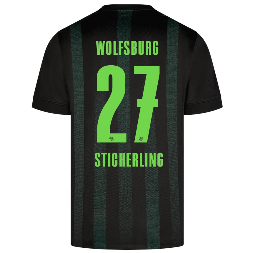 Kinder Fußball Carl-Anton Sticherling #27 Dunkelgrün Auswärtstrikot Trikot 2024/25 T-Shirt Luxemburg