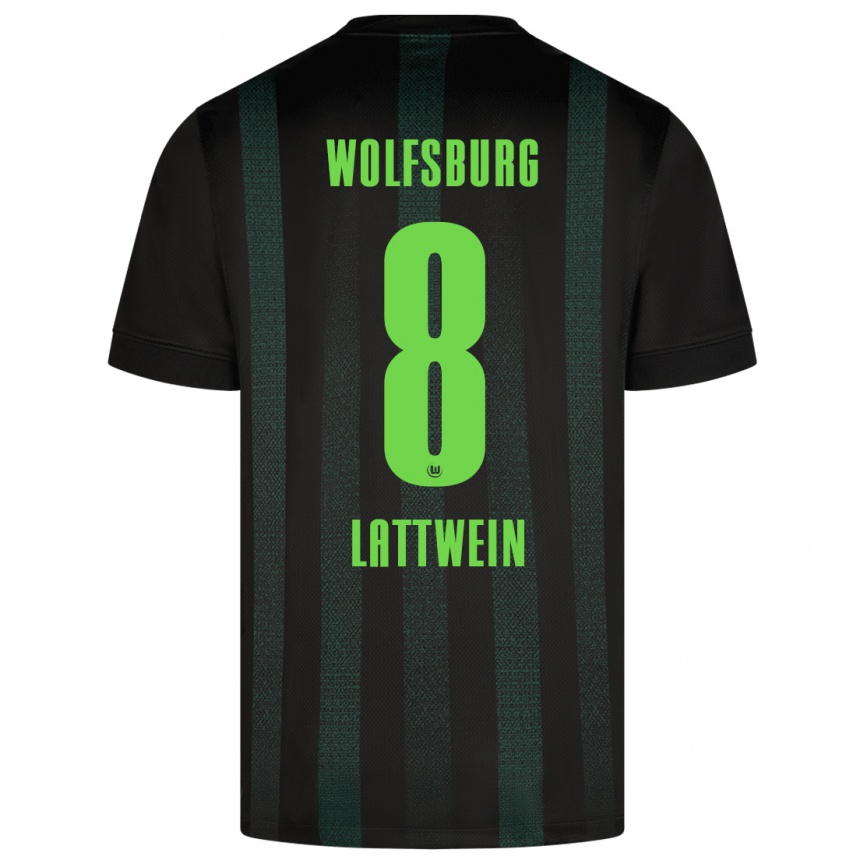 Kinder Fußball Lena Lattwein #8 Dunkelgrün Auswärtstrikot Trikot 2024/25 T-Shirt Luxemburg