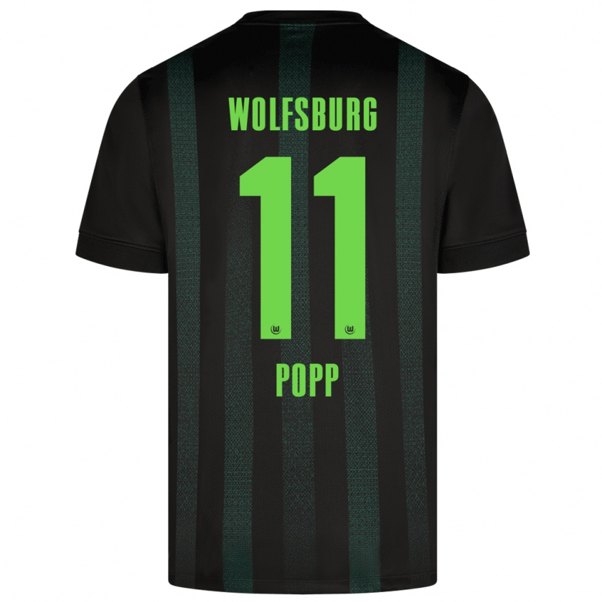 Kinder Fußball Alexandra Popp #11 Dunkelgrün Auswärtstrikot Trikot 2024/25 T-Shirt Luxemburg