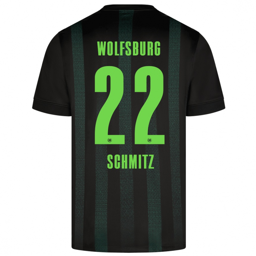 Kinder Fußball Lisa Schmitz #22 Dunkelgrün Auswärtstrikot Trikot 2024/25 T-Shirt Luxemburg