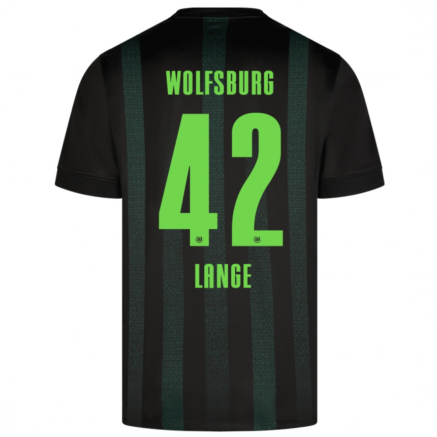 Kinder Fußball Felix Lange #42 Dunkelgrün Auswärtstrikot Trikot 2024/25 T-Shirt Luxemburg