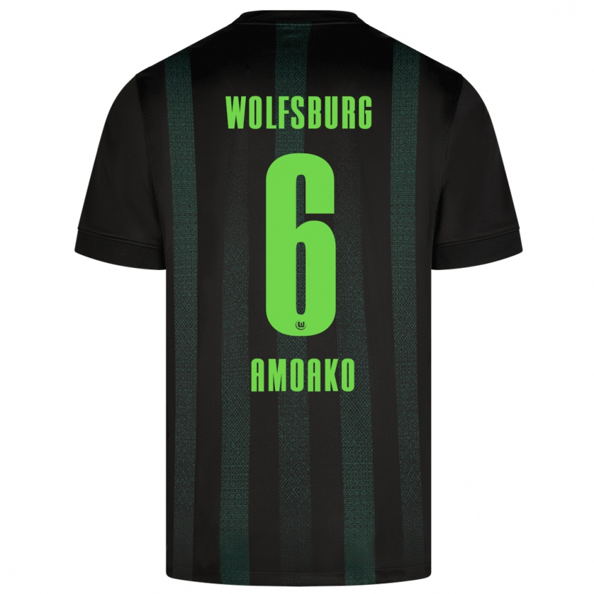 Kinder Fußball Kofi Jeremy Amoako #6 Dunkelgrün Auswärtstrikot Trikot 2024/25 T-Shirt Luxemburg