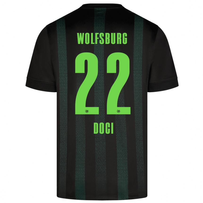 Kinder Fußball Adrian Doci #22 Dunkelgrün Auswärtstrikot Trikot 2024/25 T-Shirt Luxemburg