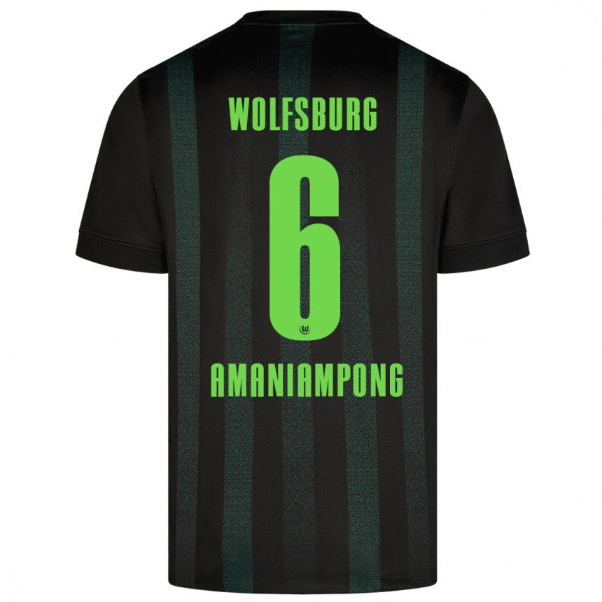 Kinder Fußball Marces Amaniampong #6 Dunkelgrün Auswärtstrikot Trikot 2024/25 T-Shirt Luxemburg