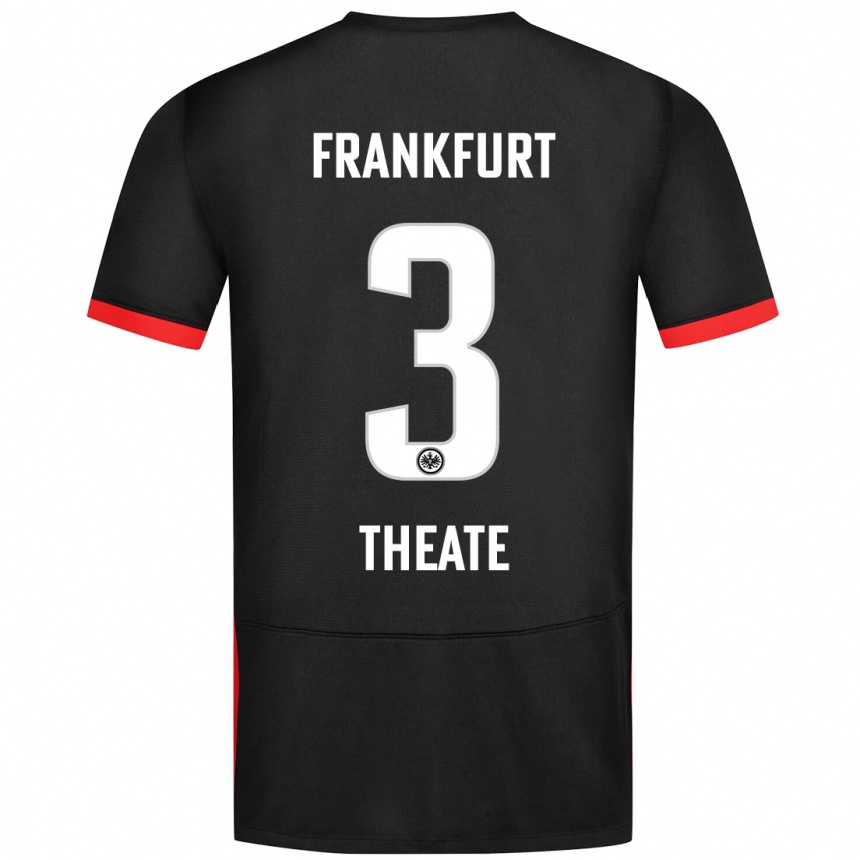 Kinder Fußball Arthur Theate #3 Schwarz Auswärtstrikot Trikot 2024/25 T-Shirt Luxemburg