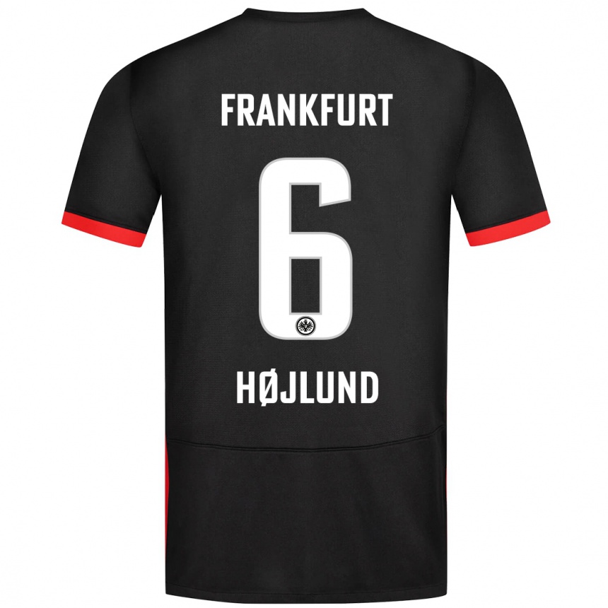 Kinder Fußball Oscar Højlund #6 Schwarz Auswärtstrikot Trikot 2024/25 T-Shirt Luxemburg