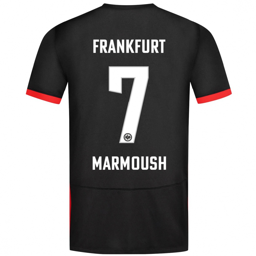 Kinder Fußball Omar Marmoush #7 Schwarz Auswärtstrikot Trikot 2024/25 T-Shirt Luxemburg