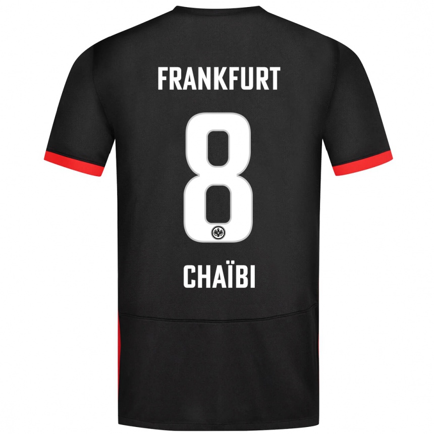 Kinder Fußball Farès Chaïbi #8 Schwarz Auswärtstrikot Trikot 2024/25 T-Shirt Luxemburg