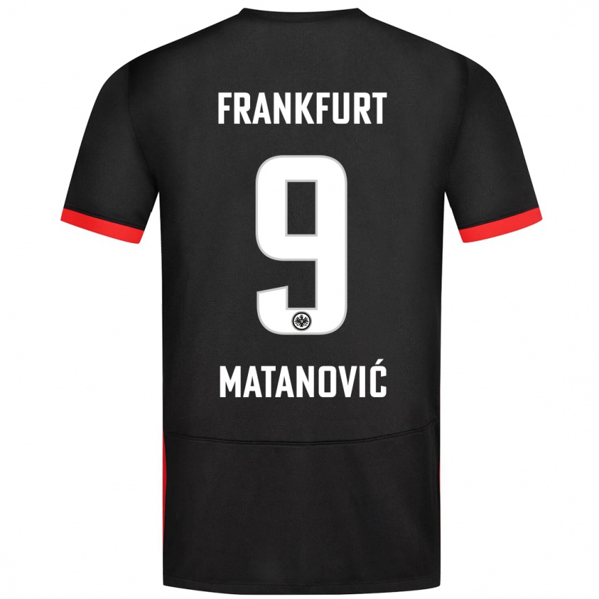 Kinder Fußball Igor Matanovic #9 Schwarz Auswärtstrikot Trikot 2024/25 T-Shirt Luxemburg