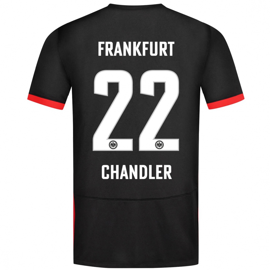 Kinder Fußball Timothy Chandler #22 Schwarz Auswärtstrikot Trikot 2024/25 T-Shirt Luxemburg