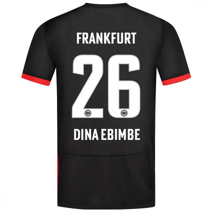 Kinder Fußball Junior Dina Ebimbe #26 Schwarz Auswärtstrikot Trikot 2024/25 T-Shirt Luxemburg