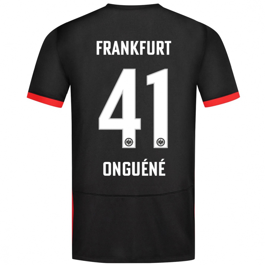 Kinder Fußball Jérôme Onguéné #41 Schwarz Auswärtstrikot Trikot 2024/25 T-Shirt Luxemburg