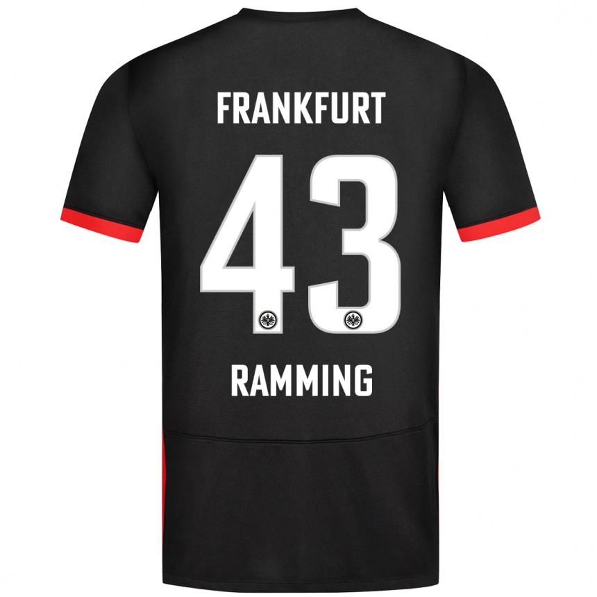 Kinder Fußball Nils Ramming #43 Schwarz Auswärtstrikot Trikot 2024/25 T-Shirt Luxemburg