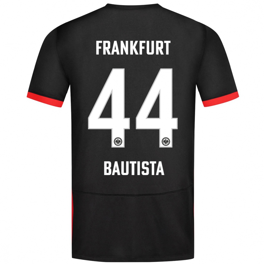 Kinder Fußball Davis Bautista #44 Schwarz Auswärtstrikot Trikot 2024/25 T-Shirt Luxemburg