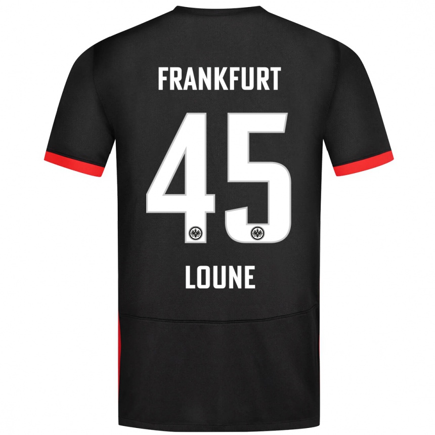 Kinder Fußball Mehdi Loune #45 Schwarz Auswärtstrikot Trikot 2024/25 T-Shirt Luxemburg