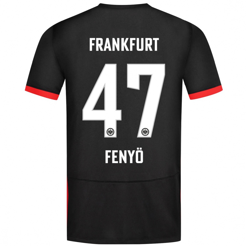 Kinder Fußball Noah Fenyö #47 Schwarz Auswärtstrikot Trikot 2024/25 T-Shirt Luxemburg