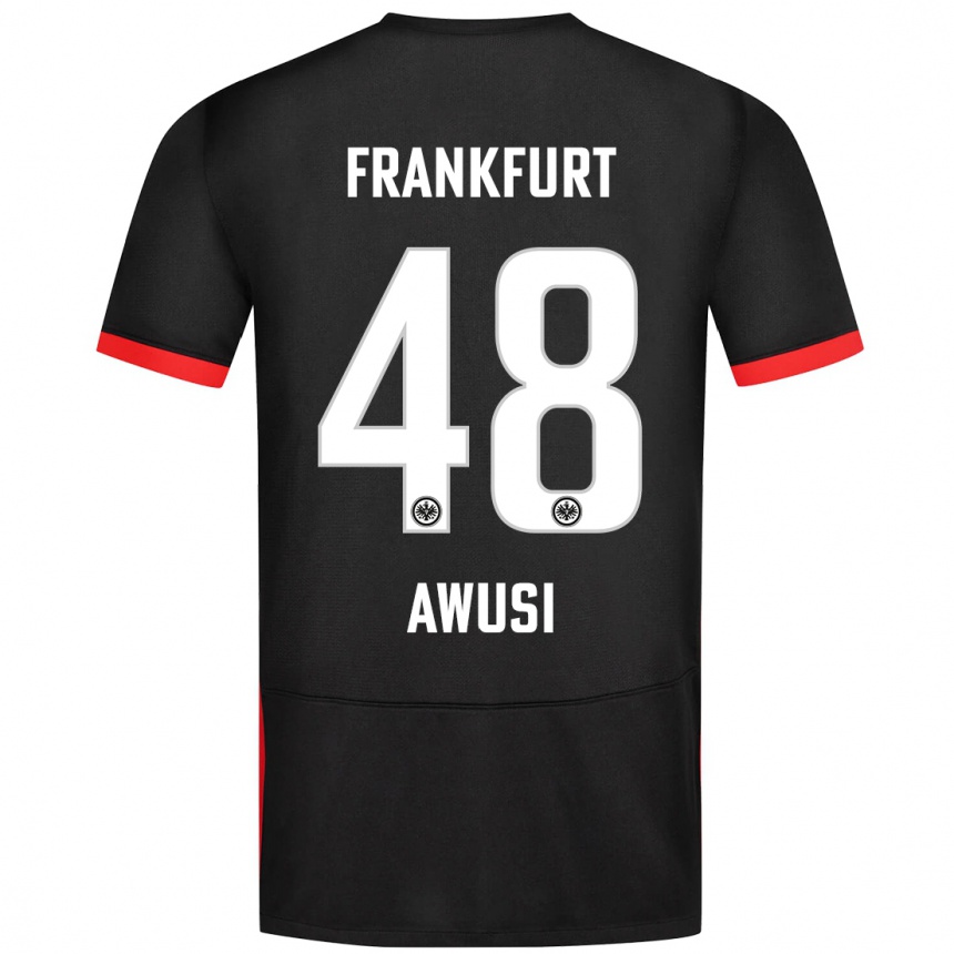 Kinder Fußball Junior Awusi #48 Schwarz Auswärtstrikot Trikot 2024/25 T-Shirt Luxemburg