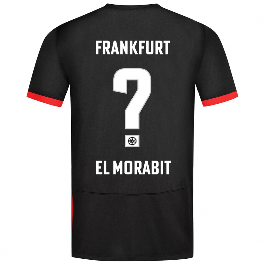 Kinder Fußball Anas El Morabit #0 Schwarz Auswärtstrikot Trikot 2024/25 T-Shirt Luxemburg