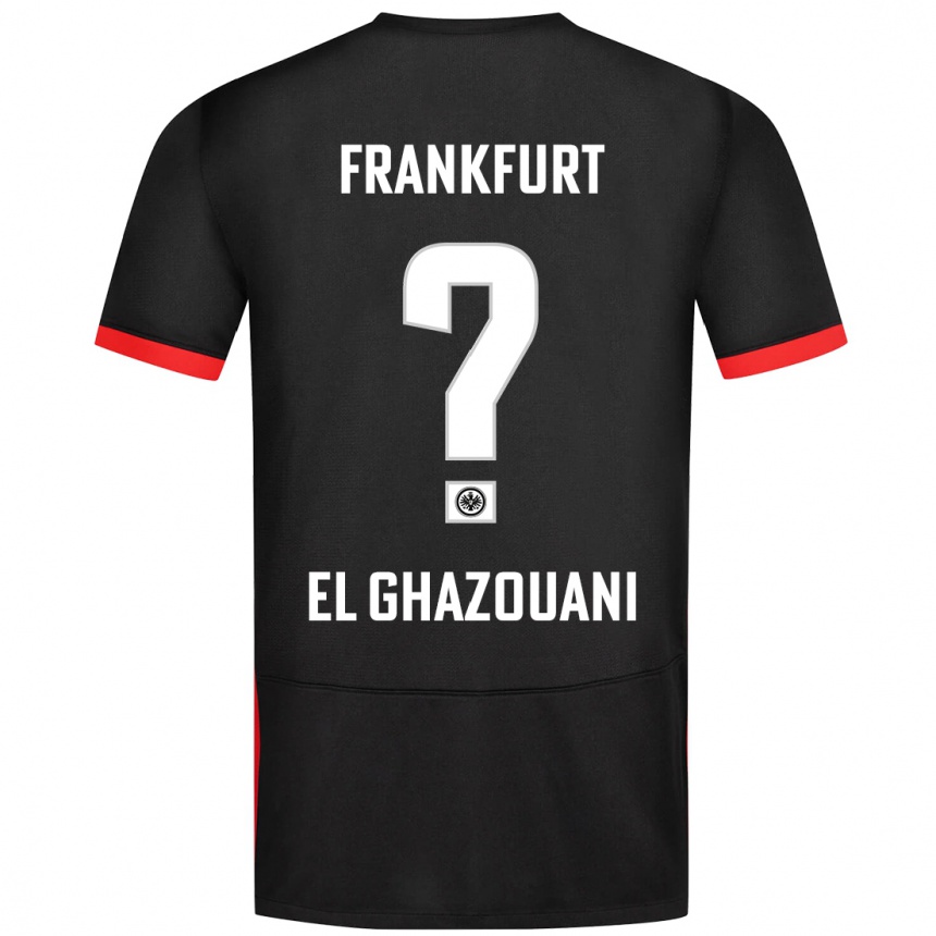 Kinder Fußball Mohamed El Ghazouani #0 Schwarz Auswärtstrikot Trikot 2024/25 T-Shirt Luxemburg