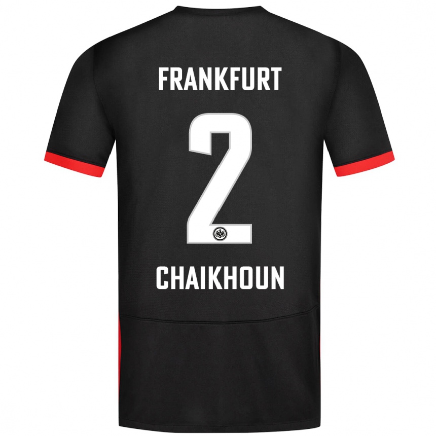 Kinder Fußball Ayoub Chaikhoun #2 Schwarz Auswärtstrikot Trikot 2024/25 T-Shirt Luxemburg