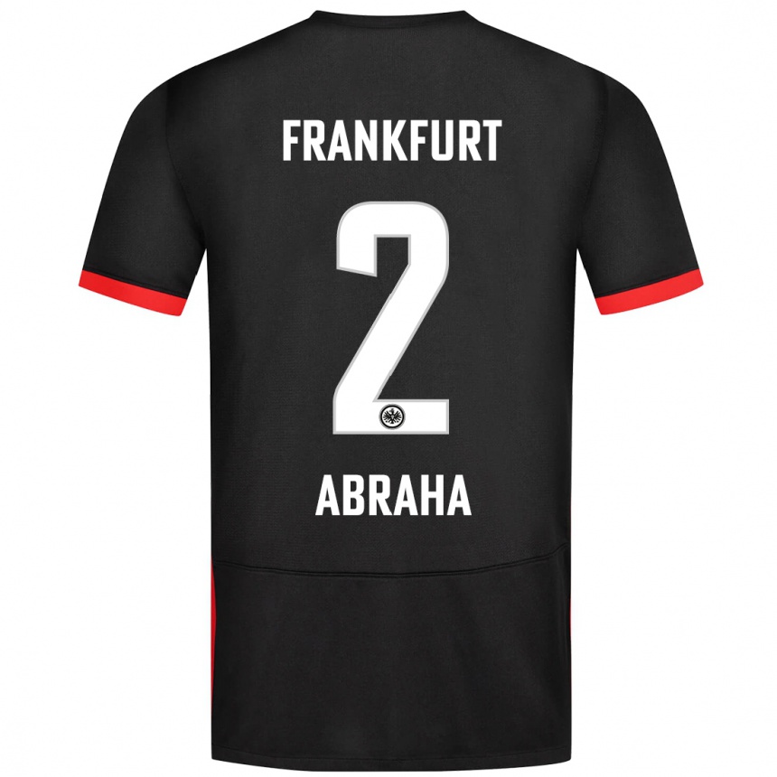 Kinder Fußball Natnael Abraha #2 Schwarz Auswärtstrikot Trikot 2024/25 T-Shirt Luxemburg