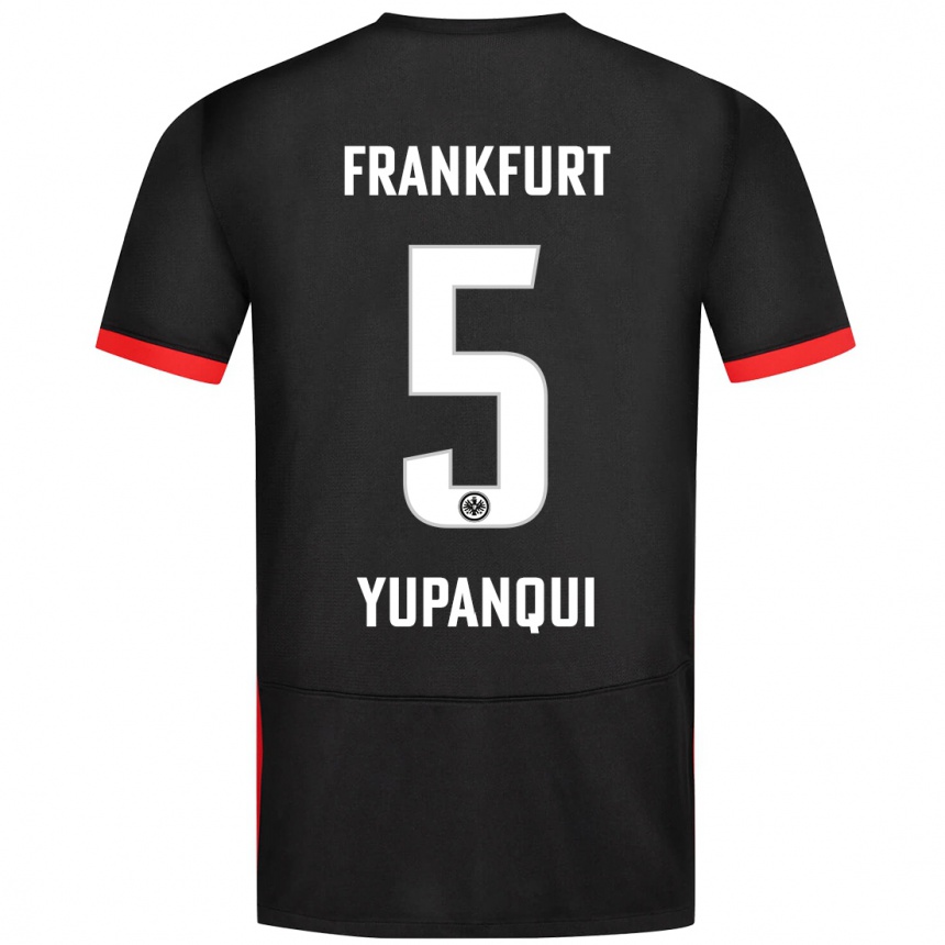 Kinder Fußball Philipp Eisele Yupanqui #5 Schwarz Auswärtstrikot Trikot 2024/25 T-Shirt Luxemburg