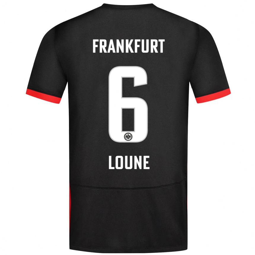 Kinder Fußball Adam Loune #6 Schwarz Auswärtstrikot Trikot 2024/25 T-Shirt Luxemburg