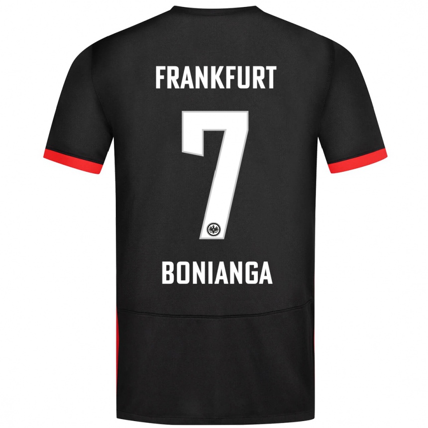 Kinder Fußball Phinees Bonianga #7 Schwarz Auswärtstrikot Trikot 2024/25 T-Shirt Luxemburg