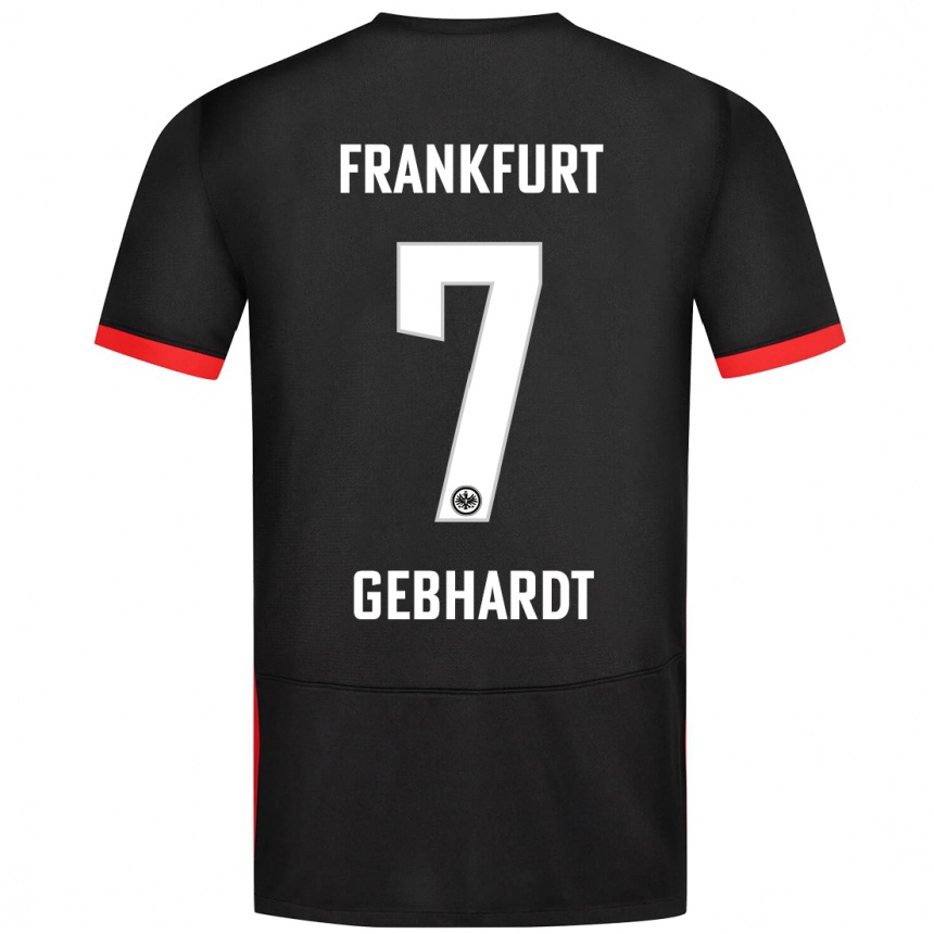 Kinder Fußball Luca Gebhardt #7 Schwarz Auswärtstrikot Trikot 2024/25 T-Shirt Luxemburg