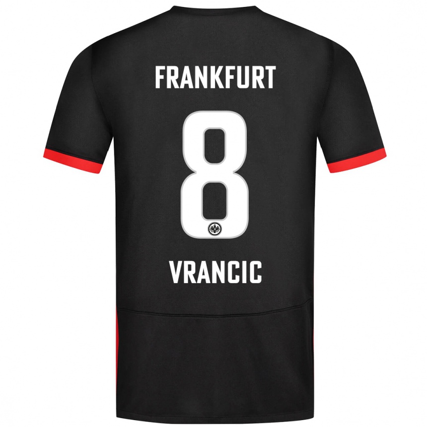 Kinder Fußball Mario Vrancic #8 Schwarz Auswärtstrikot Trikot 2024/25 T-Shirt Luxemburg