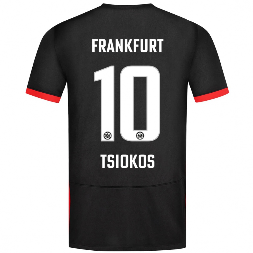 Kinder Fußball Leonidas Ilias Tsiokos #10 Schwarz Auswärtstrikot Trikot 2024/25 T-Shirt Luxemburg