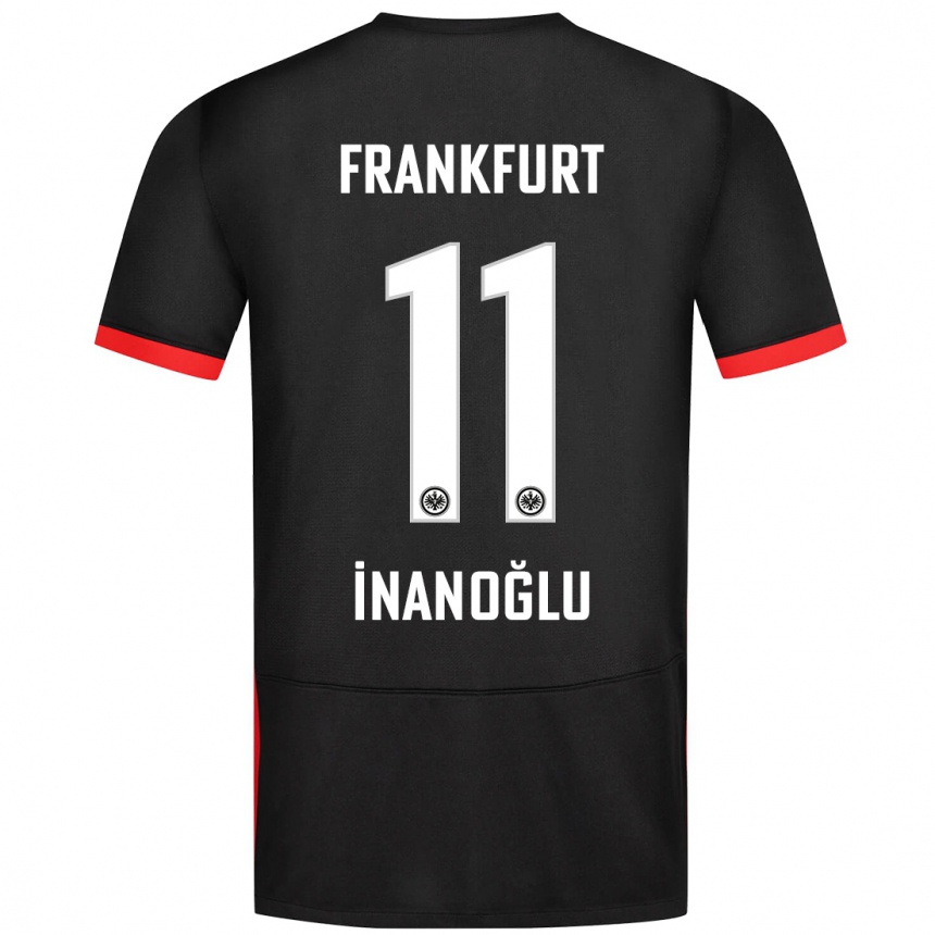 Kinder Fußball Kaan İnanoğlu #11 Schwarz Auswärtstrikot Trikot 2024/25 T-Shirt Luxemburg