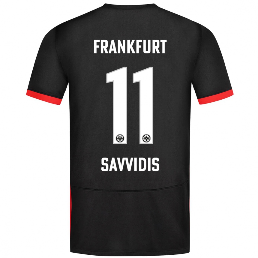 Kinder Fußball Rafail Savvidis #11 Schwarz Auswärtstrikot Trikot 2024/25 T-Shirt Luxemburg