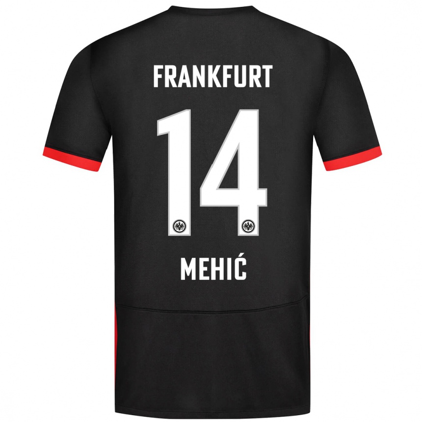 Kinder Fußball Liam Mehić #14 Schwarz Auswärtstrikot Trikot 2024/25 T-Shirt Luxemburg