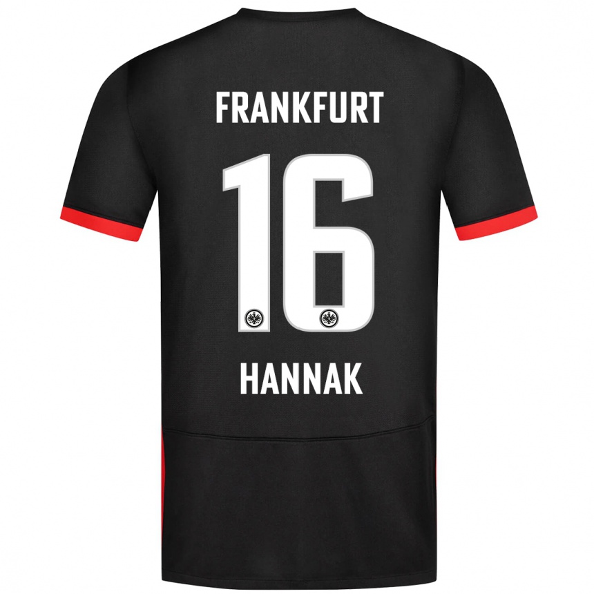 Kinder Fußball Tim Hannak #16 Schwarz Auswärtstrikot Trikot 2024/25 T-Shirt Luxemburg