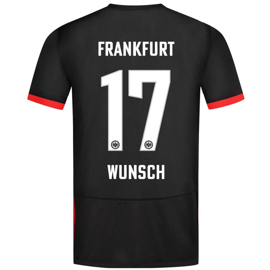 Kinder Fußball Paul Wünsch #17 Schwarz Auswärtstrikot Trikot 2024/25 T-Shirt Luxemburg