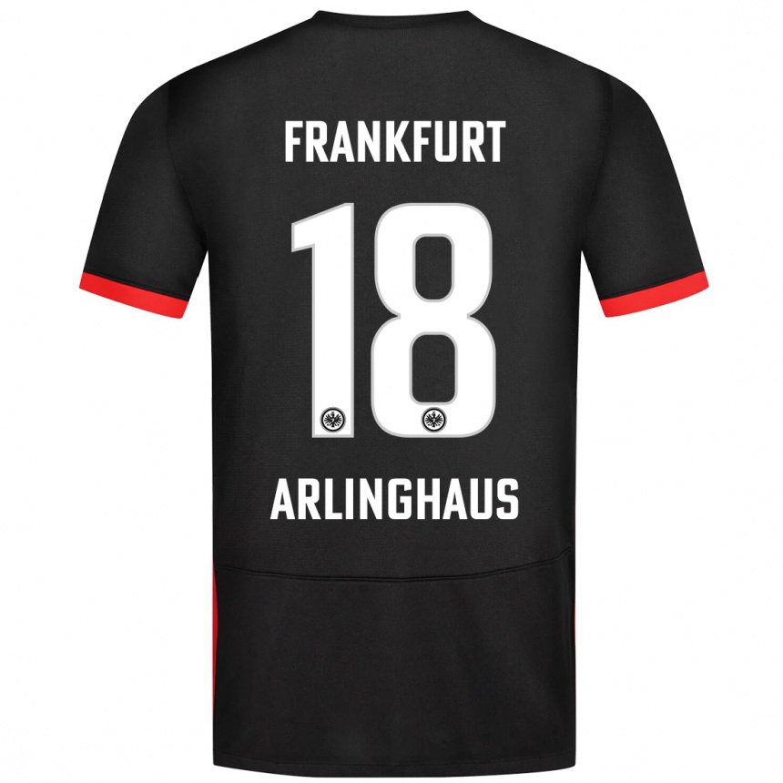 Kinder Fußball Max Arlinghaus #18 Schwarz Auswärtstrikot Trikot 2024/25 T-Shirt Luxemburg