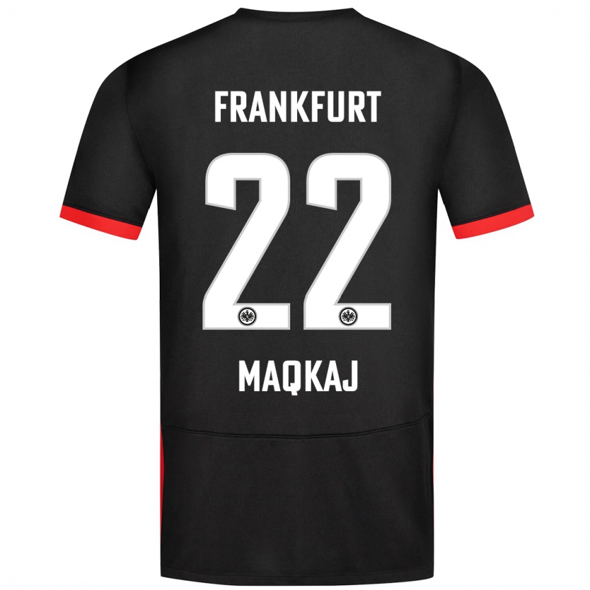 Kinder Fußball Dritan Maqkaj #22 Schwarz Auswärtstrikot Trikot 2024/25 T-Shirt Luxemburg