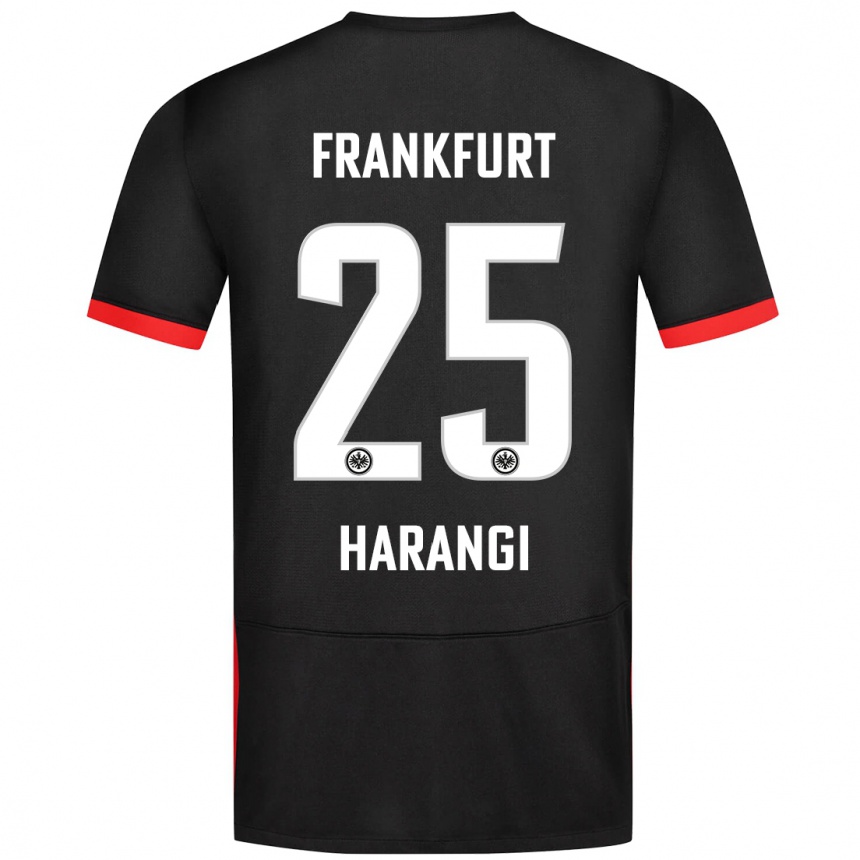 Kinder Fußball Aiden Harangi #25 Schwarz Auswärtstrikot Trikot 2024/25 T-Shirt Luxemburg