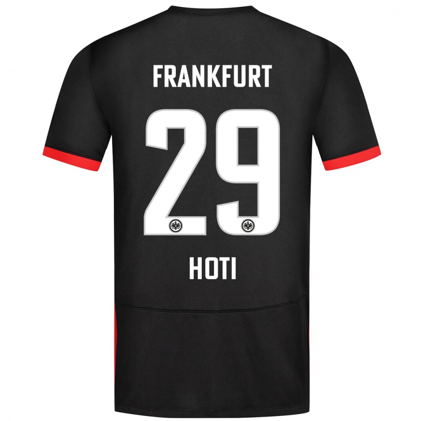 Kinder Fußball Leart Hoti #29 Schwarz Auswärtstrikot Trikot 2024/25 T-Shirt Luxemburg