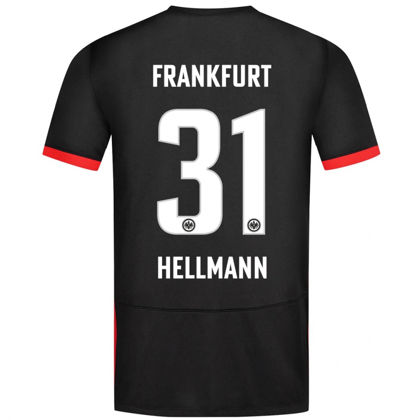 Kinder Fußball Melvin Hellmann #31 Schwarz Auswärtstrikot Trikot 2024/25 T-Shirt Luxemburg