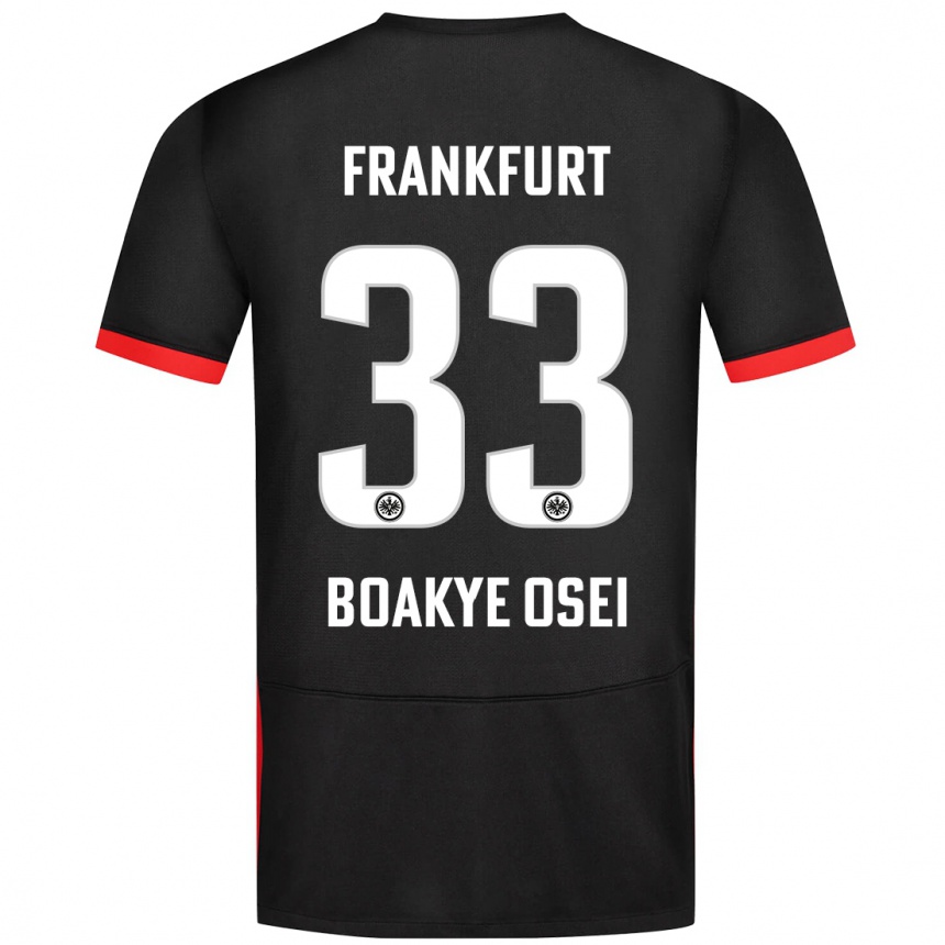 Kinder Fußball Derek Boakye-Osei #33 Schwarz Auswärtstrikot Trikot 2024/25 T-Shirt Luxemburg