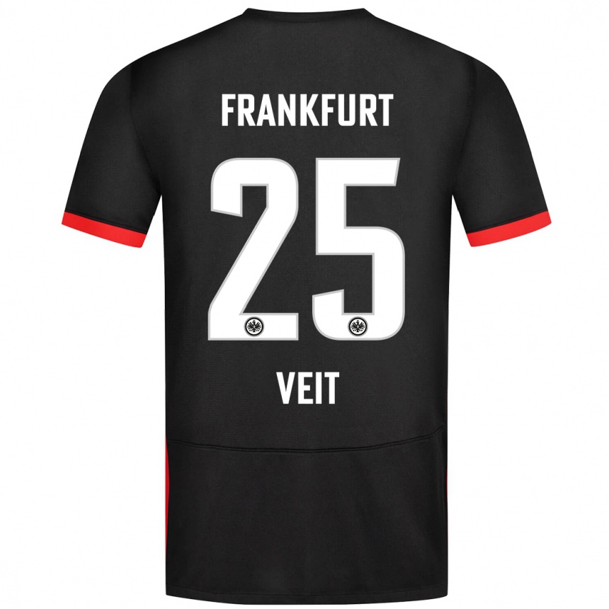 Kinder Fußball Jella Veit #25 Schwarz Auswärtstrikot Trikot 2024/25 T-Shirt Luxemburg