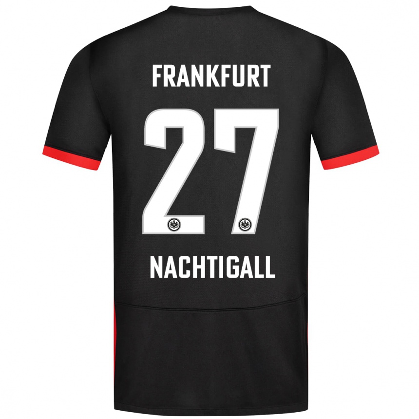 Kinder Fußball Sophie Nachtigall #27 Schwarz Auswärtstrikot Trikot 2024/25 T-Shirt Luxemburg