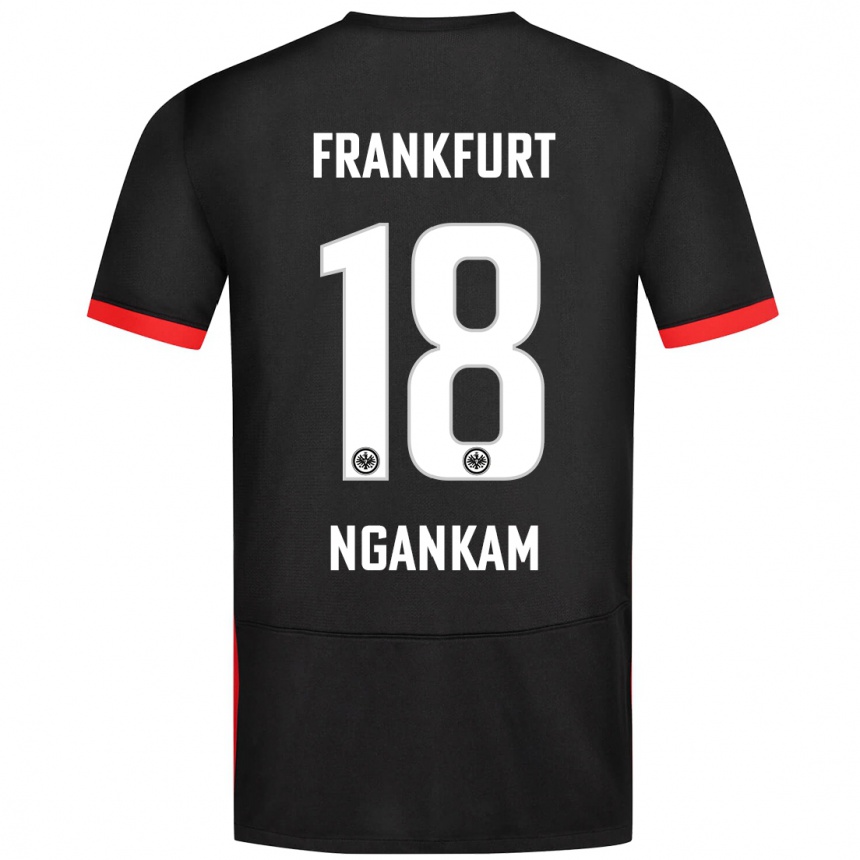 Kinder Fußball Jessic Ngankam #18 Schwarz Auswärtstrikot Trikot 2024/25 T-Shirt Luxemburg