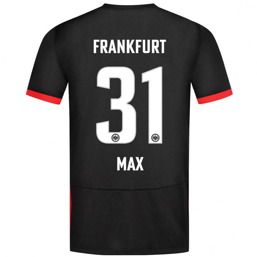 Kinder Fußball Philipp Max #31 Schwarz Auswärtstrikot Trikot 2024/25 T-Shirt Luxemburg