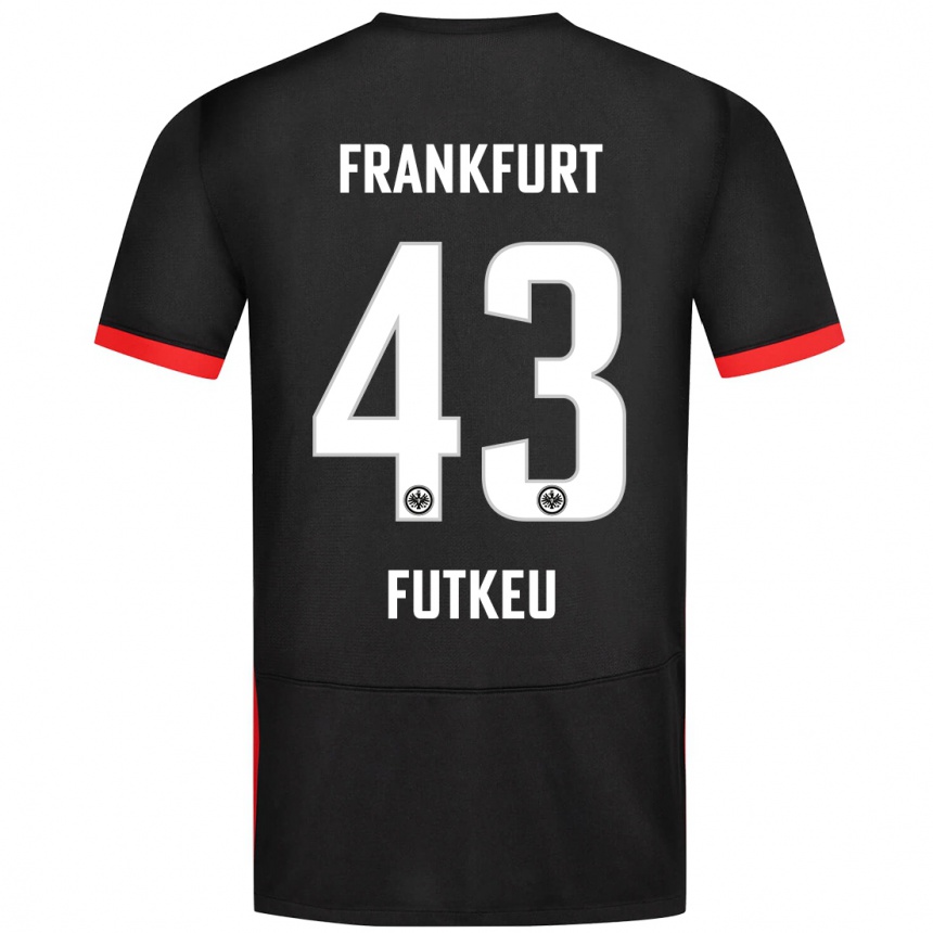 Kinder Fußball Noel Futkeu #43 Schwarz Auswärtstrikot Trikot 2024/25 T-Shirt Luxemburg