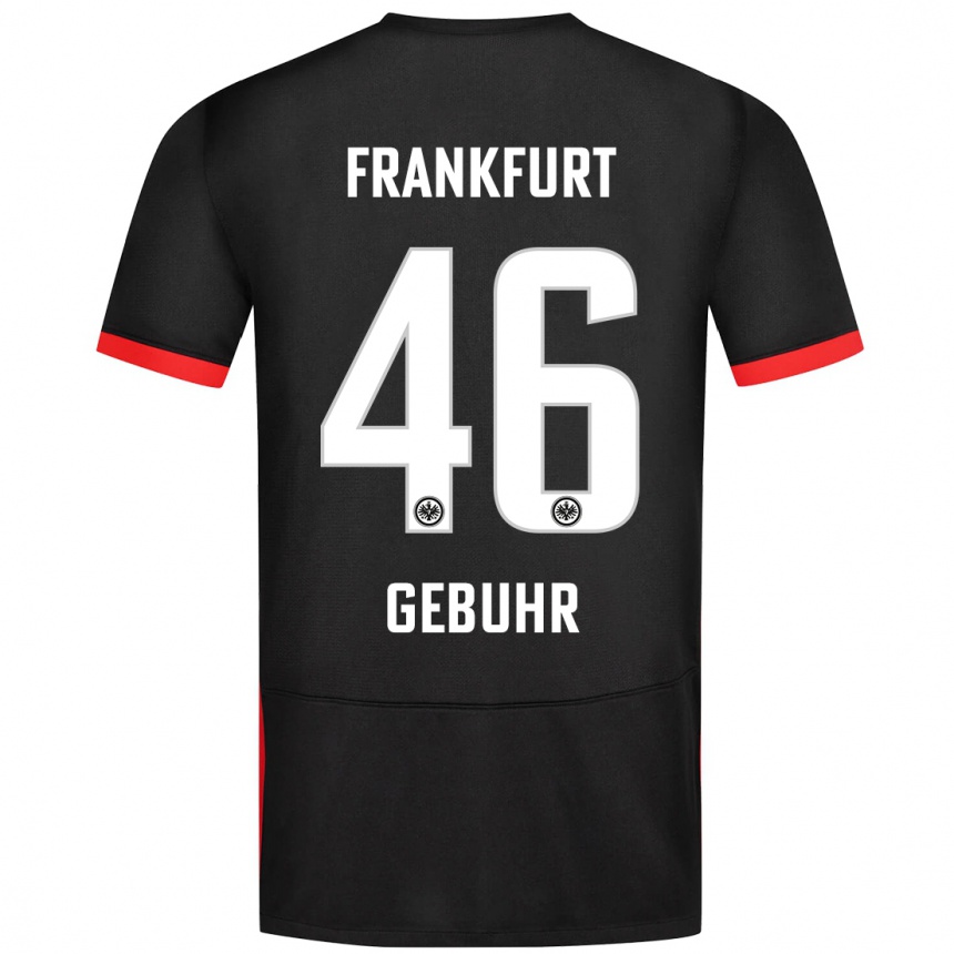 Kinder Fußball Dario Gebuhr #46 Schwarz Auswärtstrikot Trikot 2024/25 T-Shirt Luxemburg