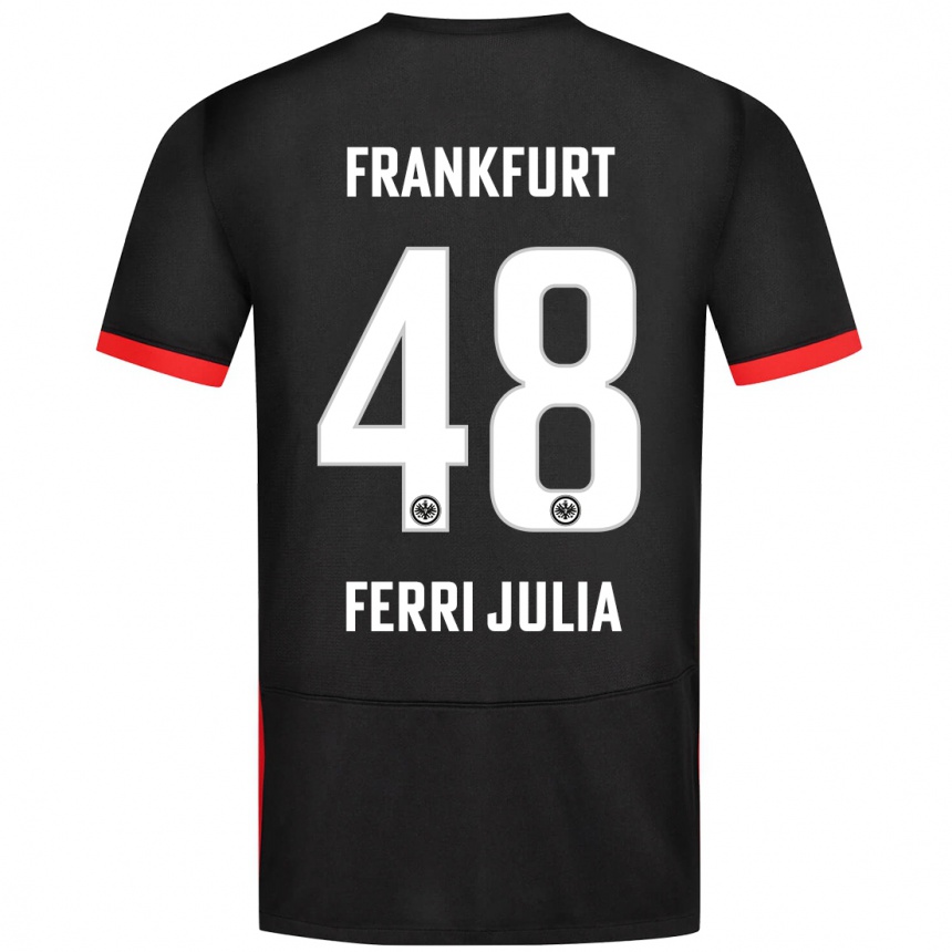 Kinder Fußball Nacho Ferri #48 Schwarz Auswärtstrikot Trikot 2024/25 T-Shirt Luxemburg