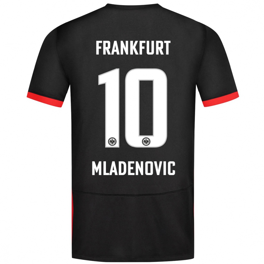 Kinder Fußball Marko Mladenovic #10 Schwarz Auswärtstrikot Trikot 2024/25 T-Shirt Luxemburg